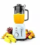 Cecotec Standmixer Retro Power Black Titanium RetroBlue, 1200 W maximale Leistung, 1,5 L Glasbehälter, einstellbare Geschwindigkeit, 4 Klingen mit schwarzem Titanbeschichtung, 100% Kupfermotor.