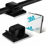KGROTE 100 Stück Kabelhalter, Kabelführung Organizer Kabelclips Selbstklebend Outdoor Kabelklemmen, Kabel Haken Draht Halter für Kabelmanagement - Kabelbefestigung Lichterkette (Schwarz)
