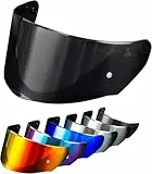 PSLER Helm Visier für LS2 Outer FF320 Rapid FF353 Assault FF328 Stream FF800,Helmvisier Getöntes Visier Motorradhelm Zubehör Ersatz(Dunkles Schwarz)