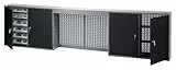Küpper Hängeschrank 70189, 36 Stapelboxen, 4 Fachböden, 240x60x20cm (Schwarz)