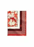 Marc O'Polo Damen Schal mit Muster mit Fransen, Mehrfarbig (Multi/Burnt Red), One Size