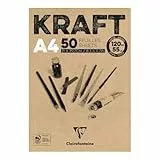 Clairefontaine 975815C Block Kraftpapier (50 Blatt, DIN A4, 21 x 29,7cm, 120g) 1 Stück, braun