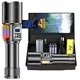 BEYSTE Taschenlampe LED Aufladbar, LED Taschenlampe Extrem Hell 1000000 Lumen, Starke Taktische Taschenlampen Batteriebetrieben USB, 9 Modi, mit COB Seitenlicht, Stufenloses Dimmen FüR Camping Outdoor