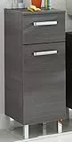 Pelipal Badezimmerschrank Quickset 352 in Graphit Struktur Quer, 30 cm breit | Unterschrank mit 1 Tür, 1 Schubkasten und 1 Einlegeboden