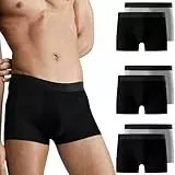 Falechay Boxershorts Herren Unterhosen Männer Boxer Shorts 6er Pack Unterwäsche Baumwolle Sportunterhosen für Herren Ohne Kratzenden Zettel Sport Unterhosen Schwarz-Grau M