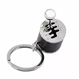 Hztyyier Kreativ Keychain, Shifter Keychain Sechsgang Schaltknauf Getriebeschlüsselring Metallschlüsselanhänger (Schwarz)