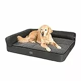 JAMAXX® Premium 4-in-1 HundeSofa Orthopädisches Hundebett Memory Visco Matratze, abnehmbare Polster, Wechsel-Bezug, Waschbar, Extra-Dicke Polsterung, Spezial Größe PDB3015 (3XL) Jumbo 135x95x14 grau