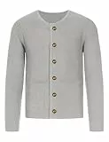 Atforna Herren Trachtenjacke Traditioneller Trachtenjanker mit Knopfleiste, Oktoberfest Outfit, Lederhosen Jacke, Trachtenmode für Männer, Grau, M