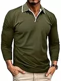 Zetieny Poloshirt Herren Langarm Klassische Trendiges Polo Langarmshirt Herren Freizeit Basic Golf T-Shirts