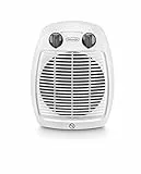 De'Longhi Hva 3220 vertikaler Heizlüfter, geräuschlos, 2 Leistungsstufen, Tropfschutz, Thermostat, Griff, Frostschutz, doppelte Isolierung, weiß