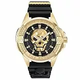 Philipp Plein Herren Analog Quarz Uhr mit Silikon Armband mid-33174