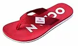 MADSea Unisex Zehenstegpantolette Ocean Zehentrenner Sandale rot weiß, Farbe:rot/weiß, Größe:43 EU