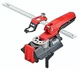 kwb Dübelhilfe/Dübellehre mit 30 cm Lineal, 3-12 mm Bohrlöcher inkl. Kernlochmaßen, Schablone zum gerade Bohren in Holz, Metall u. v. m., Dübelbohrlehre zum Verdübeln