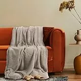 Paco Home Deko Wohnzimmer Decke Kuscheldecke Tagesdecke Waschbar Sofadecke Schlafzimmer Rautenmuster Einfarbig Flauschig, Farbe:Creme, Größe:150x200cm