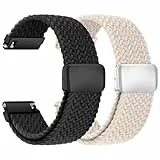 chinbersky Nylon Geflochtenes Uhrenarmband 20mm mit Magnetischem Verschluss, Armband 20mm Elastisches Ersatzarmband für Samsung Galaxy Watch 7/6/5/4/FE/5 Pro/6&4 Classic/Active 2/Amazfit gts 4 3 2
