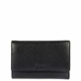 Bric's Marmolada Horizontales Damen-Portemonnaie aus Leder mit RFID-Schutz, Geldscheinfach, 12 Kartenfächer und Münzfach, Größe: 15 cm x 10 cm x 3,5 cm, Schwarz