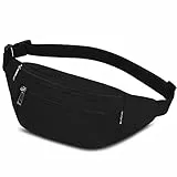 Bauchtasche Gürteltasche Hüfttasche Sport für Damen und Herren Wasserdicht Bauchtasche Doggy Bag Outdoor Groß Handytasche Umhängetasche Camping Wandern Fitness Fahrrad Running (Schwarz)
