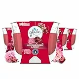 Glade Langanhaltende Duftkerze im Glas, Cherry & Peony, bis zu 30 Stunden Brenndauer, 4er Pack (4 x 204g)