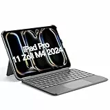 Inateck Hülle mit Tastatur für iPad Pro 11 2024, ACE Touch Ultraleichte Tastatur Abnehmbar, mit Touchpad,Hoch-/Querformat Ständer, QWERTZ, KB04122