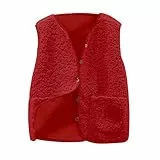 WDCHAOYUE Weste Damen,Meine Bestellungen Anzeigen,Weste Damen Teddy Fleece Herbst Winter Warm Ärmellos Leicht Damenweste Casual Einfarbig Herbstmantel