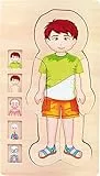small foot Holzpuzzle Anatomie Junge, 29 teiliges Schichtpuzzle, spielerisches Entdecken des Körpers, ab 3 Jahren, 5842