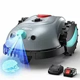 YARDCARE V100 Mähroboter ohne Begrenzungskabel Rasenroboter mit Kamera, Hindernisvermeidung, Vision Navigation, 4 Ah Akku Rasenmäher Roboter ohne Begrenzungsdraht 150㎡ mit Ersatzklingen, Spiralschnitt