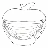 WEKADRIN Obstkorb Apple Form Robustes Tablett Großes Fassungsvermögen Gemüse und Eier Aufbewahrungskorb Modernes Küchen Deko Accessoire für Wohnzimmer und Essbereich