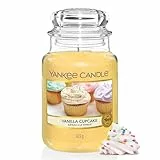 Yankee Candle Duftkerze im Glas (groß) | Vanilla Cupcake | Kerze mit langer Brenndauer bis zu 150 Stunden | Perfekte Geschenke für Frauen