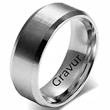 OIDEA Personalisiert Ringe Silber mit Kette Silber: Damen Herren Ring mit O Kette Klassisch Geschenk für Pärchen Freund Familie Größe 76 (24.2) mit Gravur
