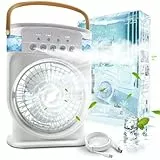 Mobile Klimaanlage Leise 4 in 1, Luftkühler Mini mit Akku, Klimagerät Mobil ohne Abluftschlauch, Mini Klimaanlage Tragbar, Air Conditioner mit Verdunstungskühlung Ventilator Type-C mit Timer (Weiß)