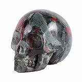 AITELEI 2 'Natur Hand Geschnitzte Edelstein Skull Statue, Heilung Crystal Stone menschlichen Reiki Skull Figur Statue Skulpturen (Blutstein)