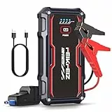 FEIKFEIZ Auto Starthilfe Powerbank, 4000A Spitzenstrom 21800mAh, Geeignet für 12V Auto Batterie (Bis Zu 8,0L Benzin und 6,5L Diesel), mit USB-Ladeausgang und LED-Licht