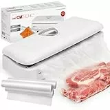 Clatronic Vakuumiergerät/Folienschweißgerät/Vakuumierer/Schweißgerät FS 3261; für Sous Vide; elektronische Leistungsregelung; Sichtfenster für Folienvorrat; mit 1x Vakuumierfolie; weiß