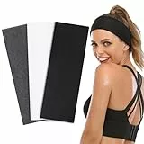 BELEVO Stirnband Damen Sport Haarband Damen Baumwolle 3 Stück Haarbänder Elastisch Headband Sommer Schweiß Weich Antirutsch Hairband Mode-Accessoires für Kosmetik Workout Yoga Laufen Fitness Gym