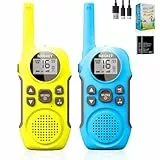 NXGKET Walkie Talkie Kinder Erwachsene Aufladbar,Walki Talki 2er Set mit Li-Ion Akku,Vox,3km Reichweite Funkgerät Geschenk Mädchen Jungen 3-12 Jahre,Spielzeug Walky Talky für Freien, Camping, Wandern