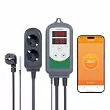 Inkbird Heizen Kühlen Thermostat, ITC-308-WIFI Steckdose Temperaturregler Fernsteuerung per App, Grau, Wi-Fi