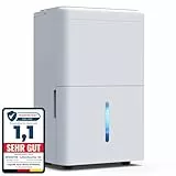 Newentor Luftentfeuchter elektrisch 20L, Entfeuchter elektrisch keller, Raumentfeuchter elektrisch, Dehumidifiers for home für 150m³/50m², mit Timer, Filter, Ablaufschlauch, 10 J. Gar.