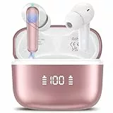 Kicoeon AI Kopfhörer Übersetzer, 200+ AI Bewerbungen 3-in-1 Sprachübersetzer Kopfhörer mit 144 Sprachen, 48H Bluetooth 5.4 Übersetzer Kopfhörer, 4 Übersetzungsmodi Echtzeit Übersetzer Ohrhörer, Rosa