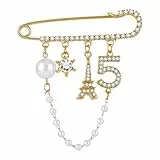 Yolev Größe 5 Strass Brosche Vintage Faux Pearl Crystal Brosche für Damen Kleidung Hüte Rucksäcke Accessoires