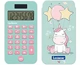 Lexibook, Einhorn, Taschenrechner mit Schutzabdeckung, Klassische und Erweiterte Funktionen, Batterie- und Solarstrom, Blau und Rosa, C45UNI