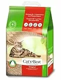 Cat’s Best Original Katzenstreu, 100% pflanzliches Katzenklumpstreu mit maximaler Saugfähigkeit – bekämpft Gerüche natürlich und aktiv, 8,6 kg/20 l (Verpackung kann variieren)