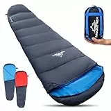 MOUNTREX Schlafsack Sommer 10°C / 20°C - Kleines Packmaß & Ultraleicht (760g) - Erwachsene Outdoor Sommerschlafsack, Mumienschlafsack (205x80cm) - Kompakt, Warm, Leicht und Koppelbar