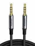 UGREEN Aux Kabel 3.5 Klinke auf 3.5 Klinke Kabel 3.5mm klinkenkabel 4 Polig unterstützt Mikrofon für Headset(CTIA), Handy, Auto Radio, MP3 Player, Lautsprecher, PS4, Xbox One usw.(2m)