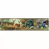 RoomMates RMK4399BD Selbstklebende Bordüre Wildtiere, Vinyl, Braun, 12,7 cm x 4,57 m