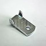 HKB ® 10 Stück Bodenträger für 16mm Schiene mit 9 mm Aufnahme, 14mm breit, 25mm lang, Stahl silber chromiert, Loch f. Schraube zur Arretierung des Regalbodens, Hersteller Hettich, Artikel-Nr. 51157