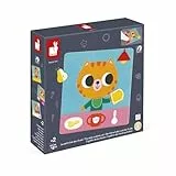 Janod - Spiel Routinen und Rituale des Tages - Magnetische Lerntafel - Organisiere deinen Alltag - 7 Modell-Lernkarten - 1 magnetisches Spielbrett - 30 Magnete - Ab 2 Jahre - J05446