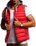 Leif Nelson Herren Weste für Outdoor - Stepp & Ärmellose Weste mit Kapuze - Fleeceweste - Jacke