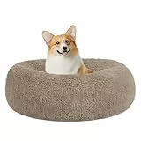 HMTOPE Orthopädisches Hundebett rund Hundekissen Hundesofa Katzenbett Donut Kuscheliges Hundekorb Waschbar, 70 cm Ø, Kamelbraun