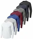 Langarmshirts für Herren, schnelltrocknend, feuchtigkeitsableitend, Sonnenschutz, UV-Schutzfaktor für Angeln, Workout, Fitnessstudio, 7er-Pack