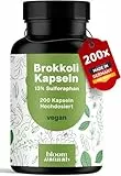Brokkoli Kapseln - 200x Sulforaphan Hochdosiert - 1000mg pro Tagesportion - 130mg Sulforaphan - Brokkolisprossen - Vegan und produziert in Deutschland - Verpackung kann variieren
